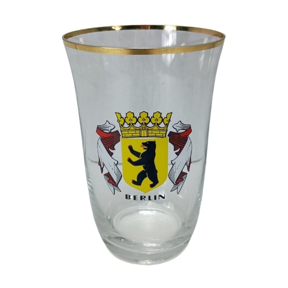 Berlin Glass Gold Trim Collectable Cup Vintage